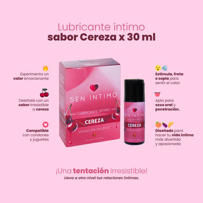 Lubricante Íntimo Caliente con Sabor a Cereza 30 ml – Sen Íntimo