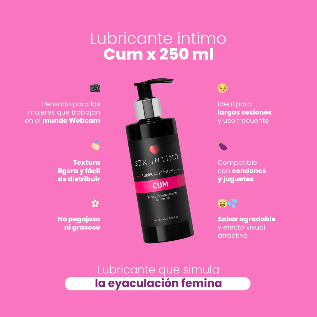 Lubricante Cum For Women 250ml – Sen Íntimo