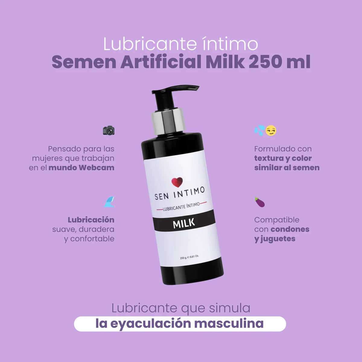 Lubricante Íntimo Semen Artificial Milk 250ml – Sen Íntimo